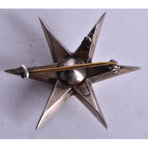 1868 - A Howell & James of Regent Street Victorian Silver Gilt Star Brooch set with Paste Stones in Origina... 