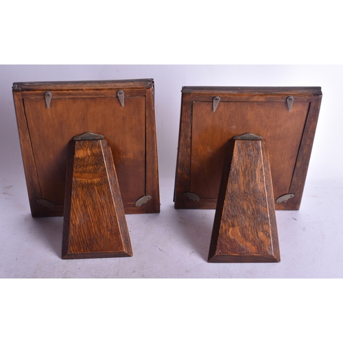 1869 - A Pair of Wood Backed Silver Mounted Picture Frames with Engine Turned Decoration and vacant cartouc... 