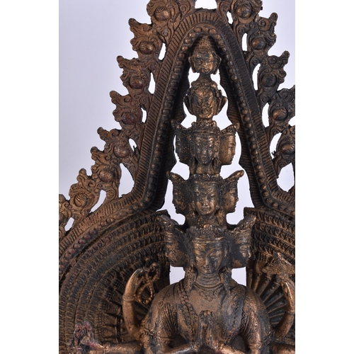 1916 - A LARGE TIBETAN MULTI ARM DEITY. 40 cm x 18 cm.