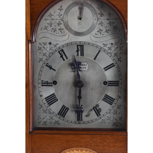 1938 - A LARGE ANTIQUE BRACKET CLOCK ON BELLS. 74 cm x 38 cm.