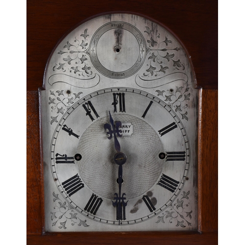 1938 - A LARGE ANTIQUE BRACKET CLOCK ON BELLS. 74 cm x 38 cm.