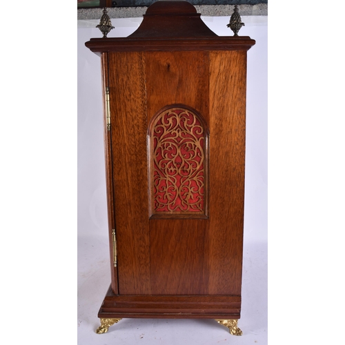 1938 - A LARGE ANTIQUE BRACKET CLOCK ON BELLS. 74 cm x 38 cm.