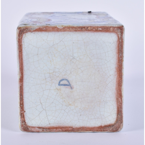 1941 - AN ANTIQUE DUTCH DELFT FAIENCE POTTERY TEA CADDY. 13.5 cm high.