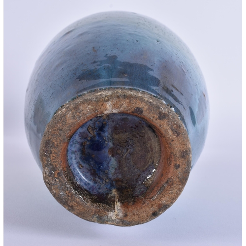 1942 - AN 18TH/19TH CENTURY CHINESE JUNYAO GLAZED STONEWARE VASE. 25 cm high.