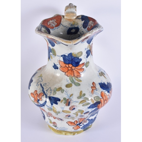 1943 - A 19TH CENTURY MASONS IRONSTONE POTTERY JUG. 27 cm x 20 cm.