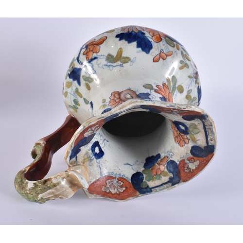 1943 - A 19TH CENTURY MASONS IRONSTONE POTTERY JUG. 27 cm x 20 cm.