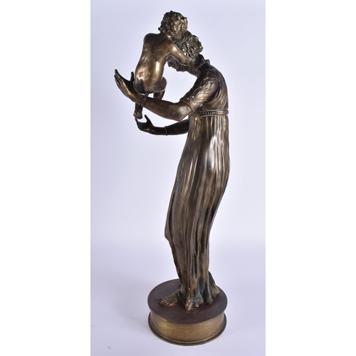 1955 - A LARGE 19TH CENTURY EUROPEAN BRONZE FIGURE OF A FEMALE modelled with a child. 51 cm high.