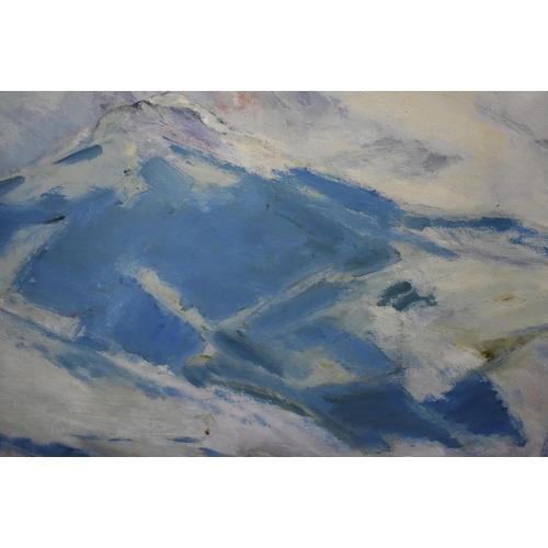 1957 - European School (20th Century) Oil on canvas, Snowy landscape. 86 cm x 92 cm.