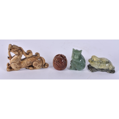 1966 - FOUR CHINESE STONE CARVINGS. (4)
