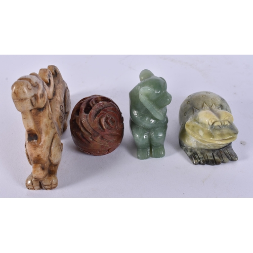 1966 - FOUR CHINESE STONE CARVINGS. (4)