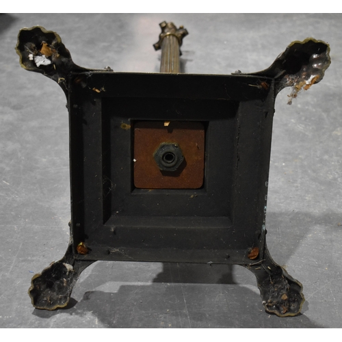 1974 - A BRASS COLUMN CANDLESTICKS. 130 cm high.