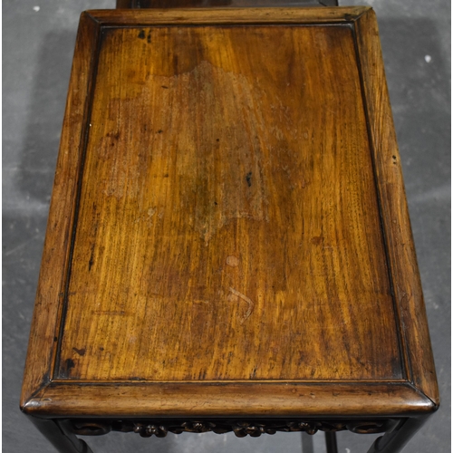 1981 - TWO LATE 19TH CENTURY CHINESE HARDWOOD TABLES. Largest 72 cm x 50 cm x 35 cm. (2)