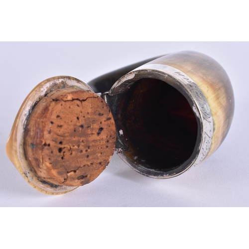 1994 - AN ANTIQUE SCOTTISH HORN SNUFF MULL. 85.2 grams. 8.25 cm x 7.75 cm.