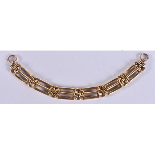 1996 - A ROLLED GOLD BRACELET. 14.4 grams. 17.5 cm wide.