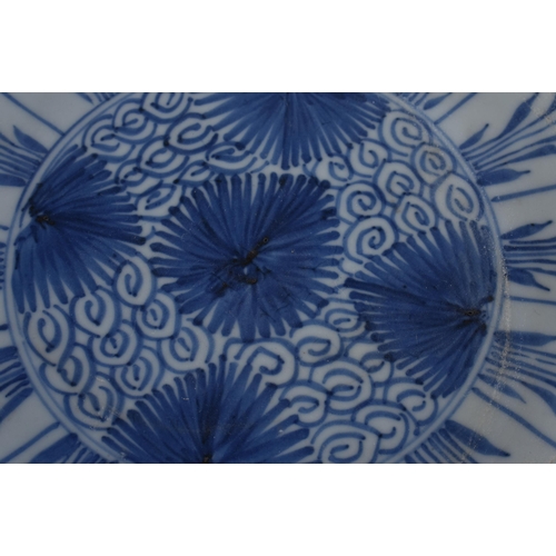 2014 - TWO 18TH CENTURY CHINESE VIETNAMESE BLUE AND WHITE PORCELAIN DISHES. Largest 22 cm wide. (2)