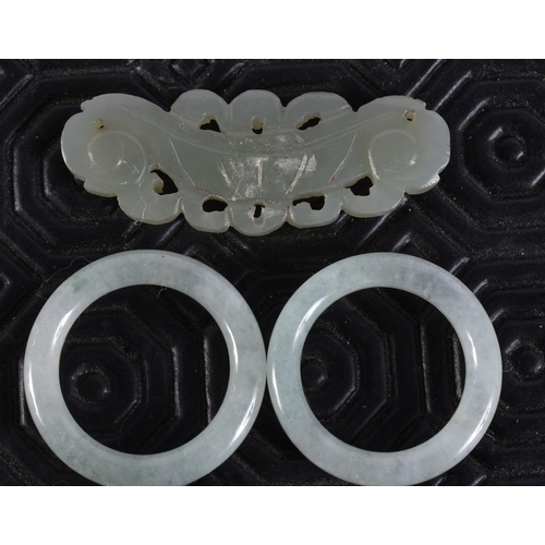 2016 - ASSORTED 19TH CENTURY CHINESE JADE including rings, hair slides etc. (qty)