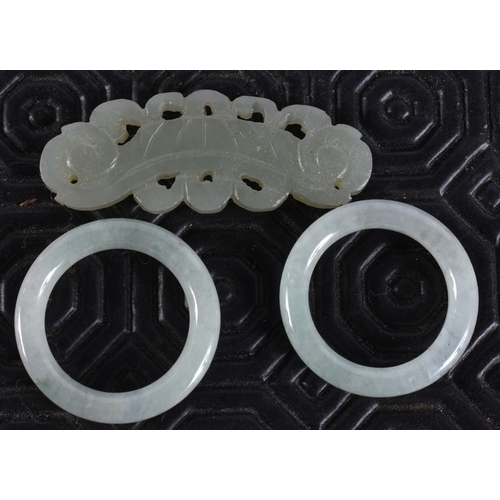 2016 - ASSORTED 19TH CENTURY CHINESE JADE including rings, hair slides etc. (qty)