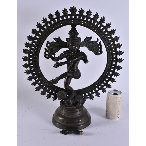 2027 - A LARGE INDIAN BRONZE HINDU DEITY. 44 cm x 28 cm.