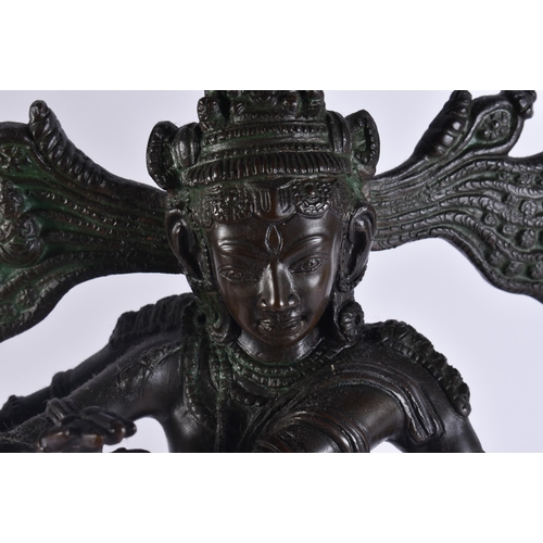 2027 - A LARGE INDIAN BRONZE HINDU DEITY. 44 cm x 28 cm.