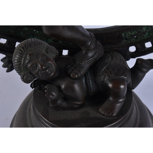 2027 - A LARGE INDIAN BRONZE HINDU DEITY. 44 cm x 28 cm.