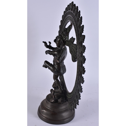 2027 - A LARGE INDIAN BRONZE HINDU DEITY. 44 cm x 28 cm.