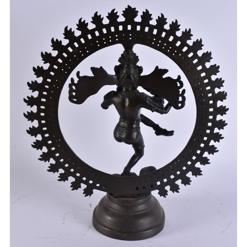 2027 - A LARGE INDIAN BRONZE HINDU DEITY. 44 cm x 28 cm.