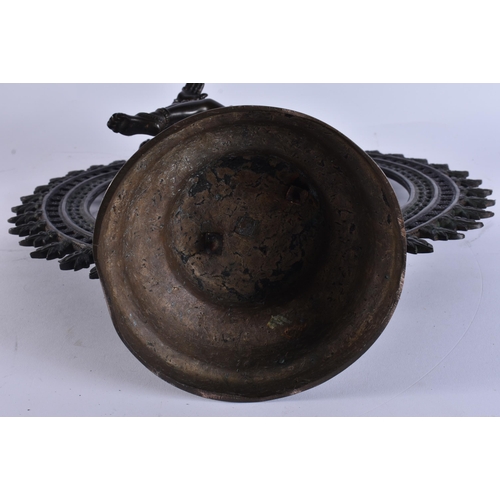 2027 - A LARGE INDIAN BRONZE HINDU DEITY. 44 cm x 28 cm.