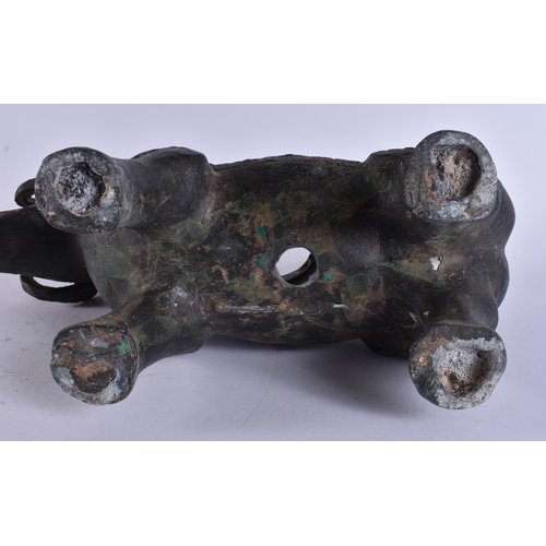 2051 - A CHINESE BRONZE ZOOMORPHIC BEAST ZUN VESSEL. 38 cm x 26 cm.
