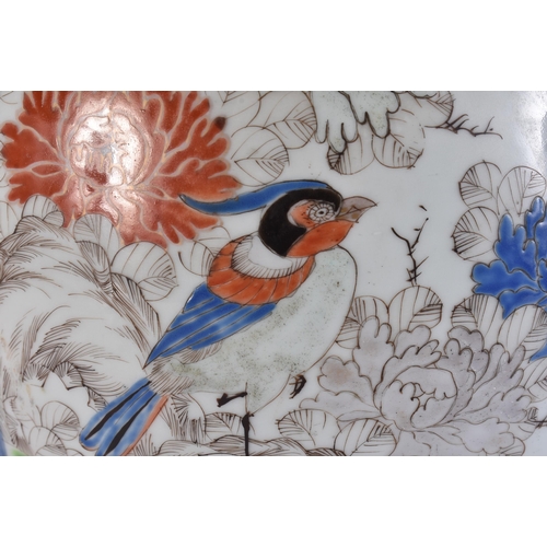 2119 - A LARGE 19TH JAPANESE IMARI HICHOZAN PORCELAIN VASE painted with birds and landscapes. 52 cm high.