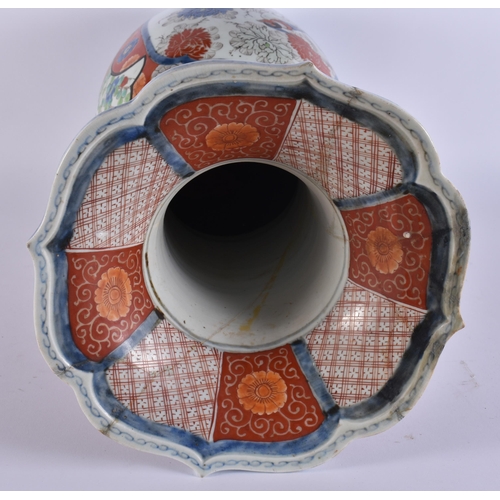 2119 - A LARGE 19TH JAPANESE IMARI HICHOZAN PORCELAIN VASE painted with birds and landscapes. 52 cm high.