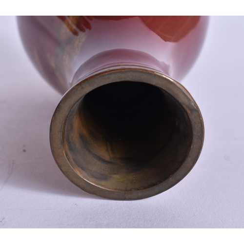 2161 - A 19TH CENTURY JAPANESE MEIJI PERIOD CLOISONNE ENAMEL VASE. 18 cm high.