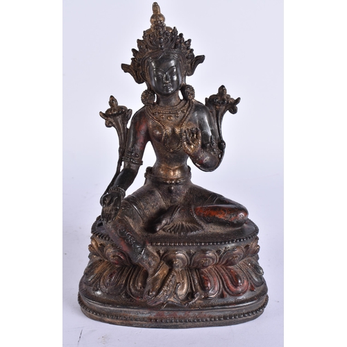 2167 - A TIBETAN BRONZE BUDDHA. 22 cm high.