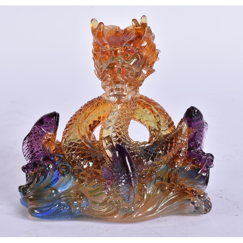 2169 - A CHINESE PEKING GLASS DRAGON. 10 cm x 7 cm.