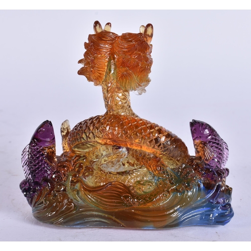 2169 - A CHINESE PEKING GLASS DRAGON. 10 cm x 7 cm.