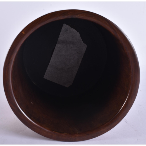 2190 - A 17TH/18TH CENTURY CHINESE CARVED HUANGHUALI WOOD BITONG BRUSH POT Kangxi/Yongzheng. 18 cm x 16.5 c... 