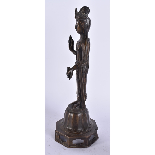 2220 - A LARGE JAPANESE BRONZE BUDDHA. 30 cm high.