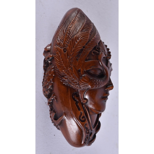 2283 - A JAPANESE WOOD CARVING. 46.6 grams. 8 cm x 4 cm.