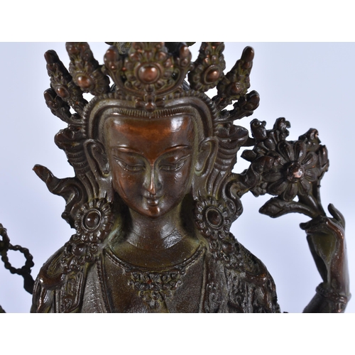 2285 - A CHINESE BRONZE BUDDHA. 777 grams. 15 cm x 12 cm.