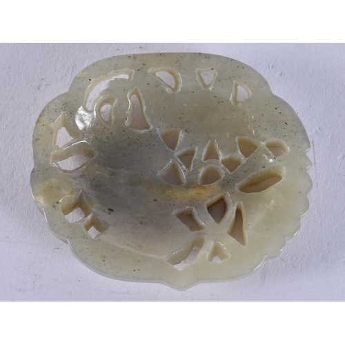 2288 - A CHINESE JADE PLAQUE. 34 grams. 6 cm x 5 cm.
