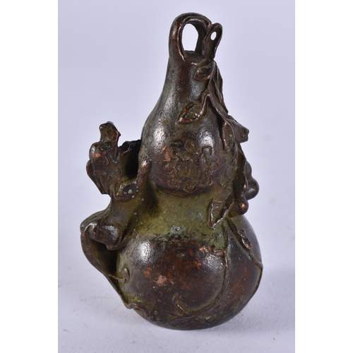 2330 - A JAPANESE BRONZE GOURD. 177 grams. 7 cm x 4 cm.