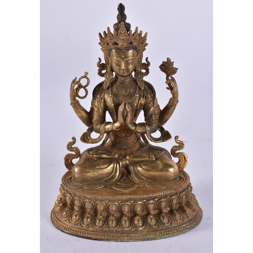 2336 - A CHINESE TIBETAN BRONZE BUDDHA. 430 grams. 10.25 cm x 7.5 cm.