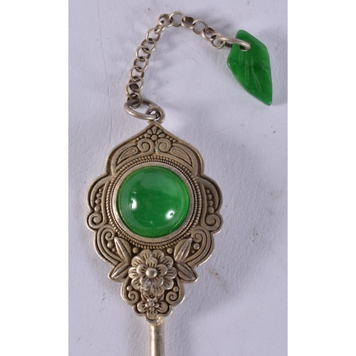 2384 - TWO CHINESE HAIR PINS. 39 grams. 18 cm long. (2)