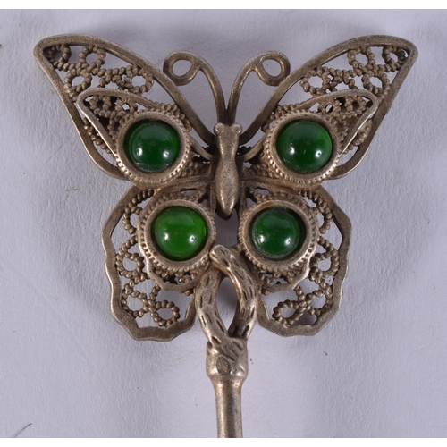 2384 - TWO CHINESE HAIR PINS. 39 grams. 18 cm long. (2)