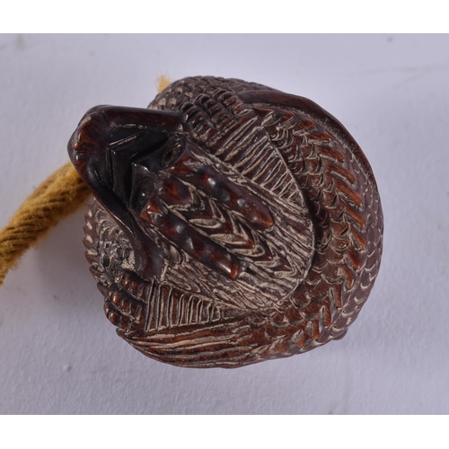 2399 - A JAPANESE WOOD INRO. 82 grams. 8 cm x 6 cm.