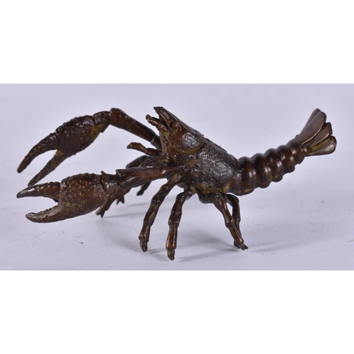 2400 - A JAPANESE BRONZE LOBSTER. 92 grams. 9.5 cm x 5.5 cm.