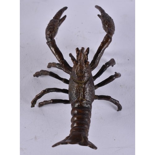 2400 - A JAPANESE BRONZE LOBSTER. 92 grams. 9.5 cm x 5.5 cm.