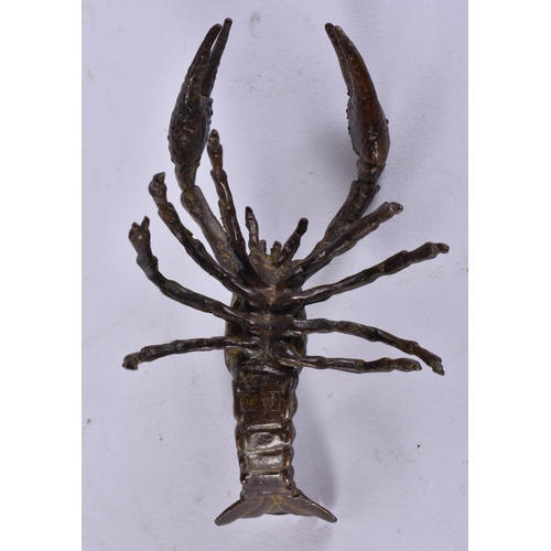2400 - A JAPANESE BRONZE LOBSTER. 92 grams. 9.5 cm x 5.5 cm.