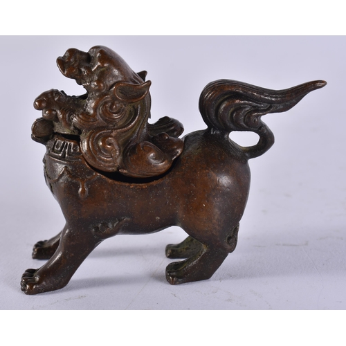 2416 - A JAPANESE BRONZE BEAST CENSER. 122 grams. 5.25 cm x 7 cm.