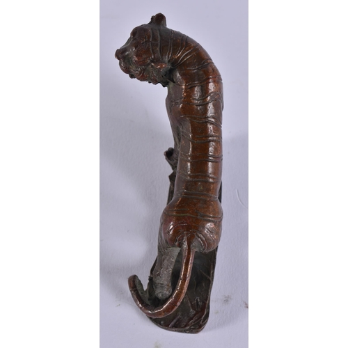 2418 - A JAPANESE BRONZE TIGER. 288 grams. 9 cm x 7 cm.