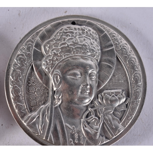 2451 - THREE CHINESE MEDALLIONS. 213 grams. 4.75 cm wide. (3)